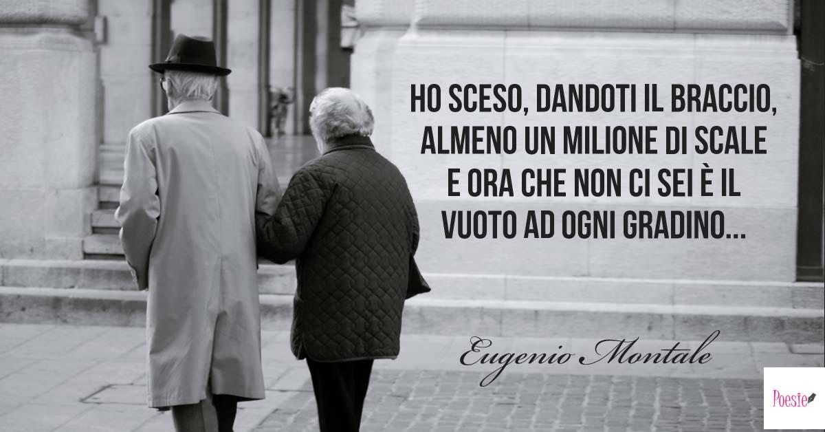 Poesia di Eugenio Montale - Ho sceso, dandoti il braccio, almeno un milione di scale